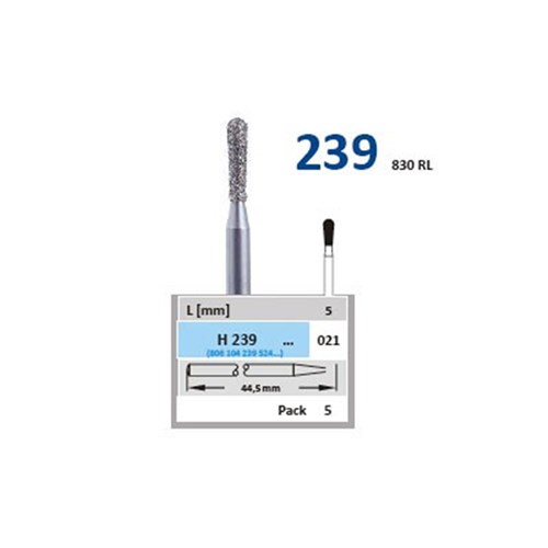 Horico Diamond Bur - 239-021 - Round Pear Long - Slow Speed, Right Angle (RA), 1-Pack