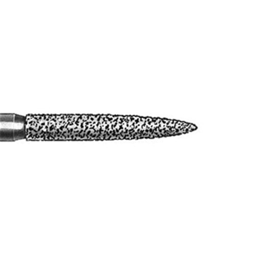 Komet Diamond Bur - 8863-014 - Long Flame - Fine Red - High Speed, Friction Grip (FG), 5-Pack