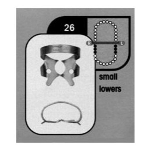 Rubber Dam CLAMP #26 Lower Molars Satin Steel