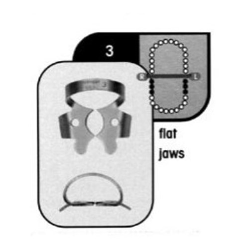 Rubber Dam CLAMP #3 Lower Premolars Satin Steel