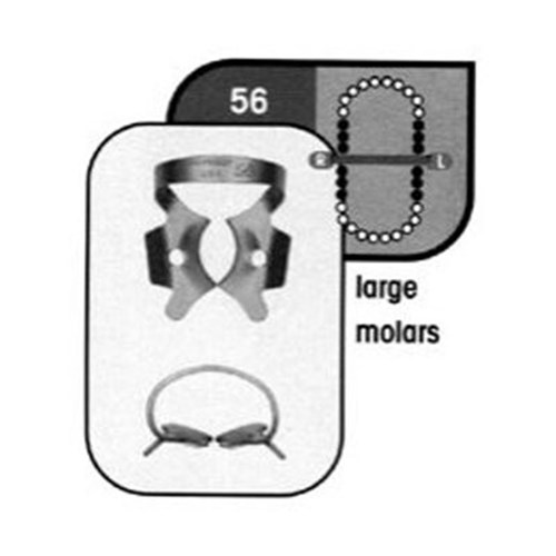 Rubber Dam CLAMP #56 Upper Molars Satin Steel