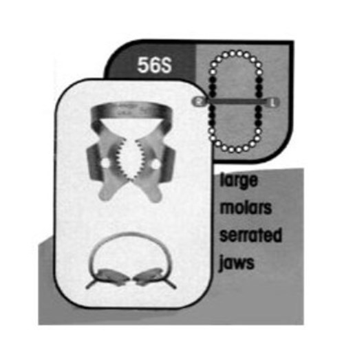 Rubber Dam CLAMP #56S Upper Molars Satin Steel