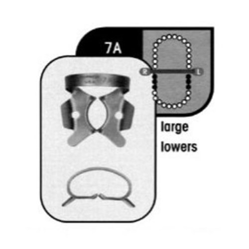 Rubber Dam CLAMP #7A Lower Molars Satin Steel