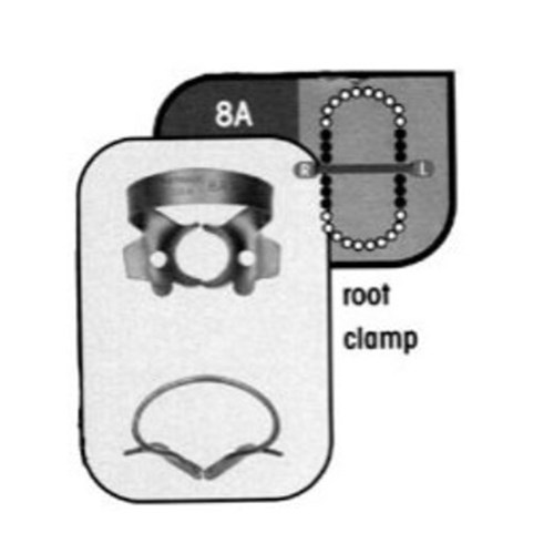 Rubber Dam CLAMP #8A Molars Satin Steel