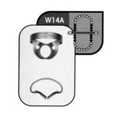 Rubber Dam CLAMP #W14A Molars Satin Steel