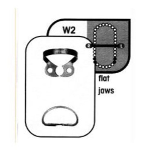 Rubber Dam CLAMP #W2 Premolar Satin Steel