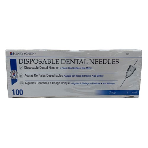 Henry Schein Standard Needles - 27 Gauge - Long 35mm - Yellow, 100-Pack