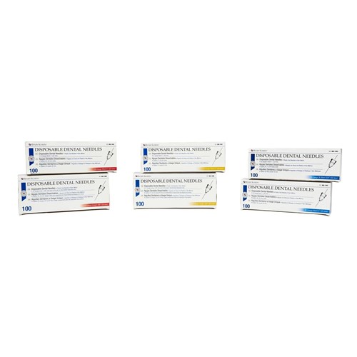 Henry Schein Standard Needles - 27 Gauge - Long 35mm - Yellow, 100-Pack
