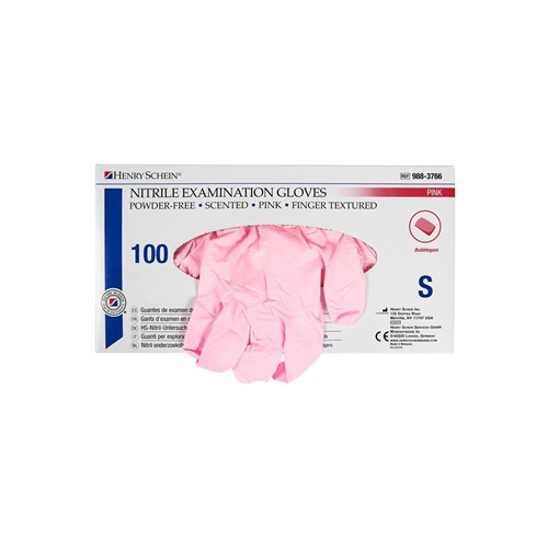 Henry Schein Gloves - Nitrile - Non Sterile - Powder Free - Bubblegum Scented - Small, 100-Pack