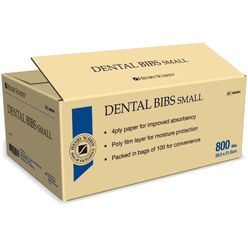 Henry Schein Dental Bibs - 4ply paper - Small - 28.5cm x 21.5cm, 800-Pack