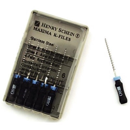 Henry Schein Maxima - K Files - 25mm - Size 80 - Black, 6-Pack