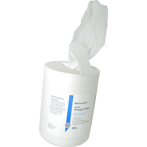 Henry Schein Neutral Detergent Wipes - 220 Wipes - Tub
