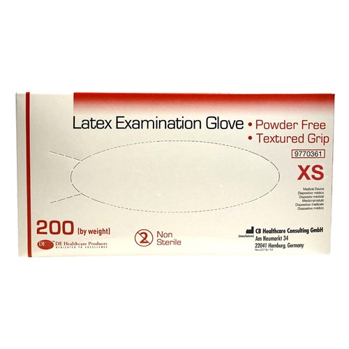 DE Gloves - Latex - Non Sterile - Powder Free - Extra Small, 200-Pack