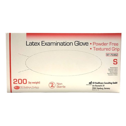 DE Latex Pwd Free Glove Small Box of 200