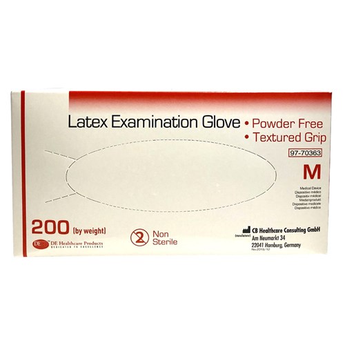 DE Latex Pwd Free Glove Medium Box of 200