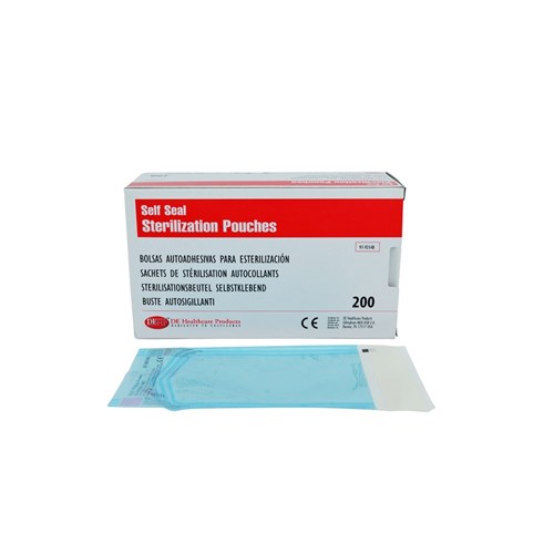 DE Self Seal Sterilisation Pouches - 83mm x 159mm, 200-Pack