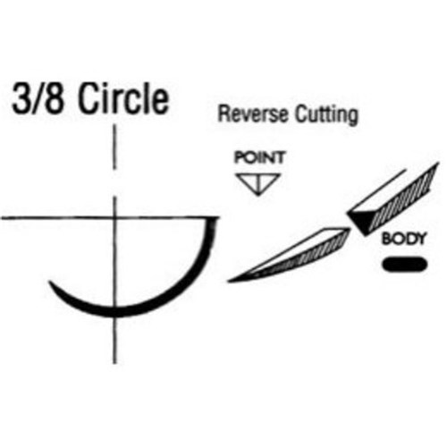 Johnson & Johnson Suture Ethicon Silk, 24mm, 3/0, FS1, 3/8 Circle Reverse Cut, 12-Pack