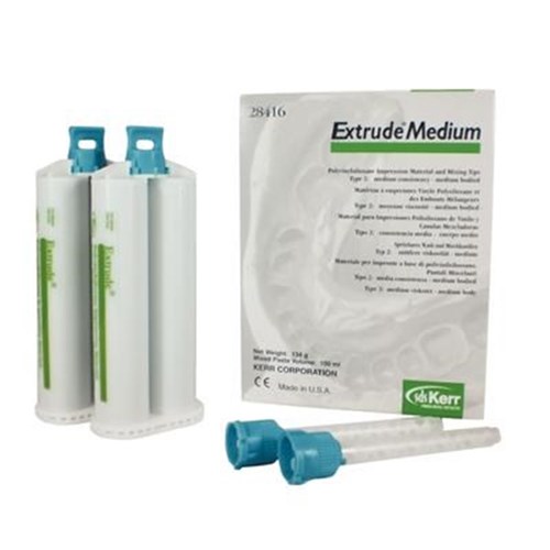 Kerr Extrude - Polyvinylsiloxane Impression Material - Medium Wash - Green - Twin Pack - 50ml Cartridges, 2-Pack