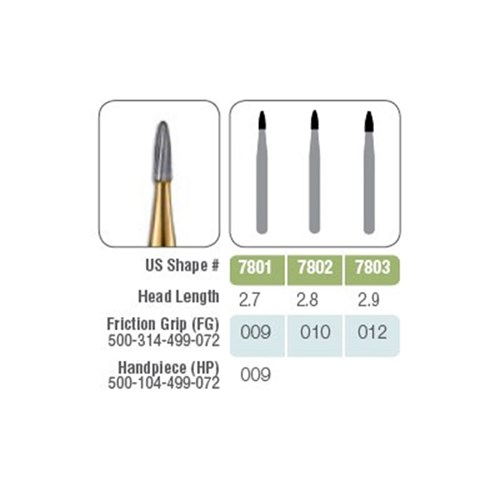 Kerr Jet Tungsten Carbide Bur - 7803-012 - Triming and Finishing - High Speed, Friction Grip (FG), 100-Pack
