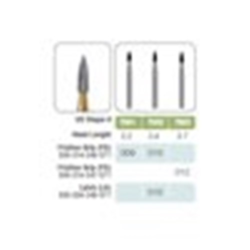 Kerr Jet Tungsten Carbide Bur - 7903-012 - Needle Trim and Finish - High Speed, Friction Grip (FG), 5-Pack