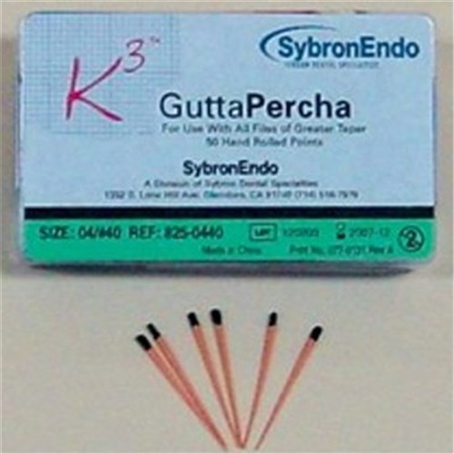Kerr K3 Gutta Percha - Size 45 - .04 Taper - White, 50-Pack