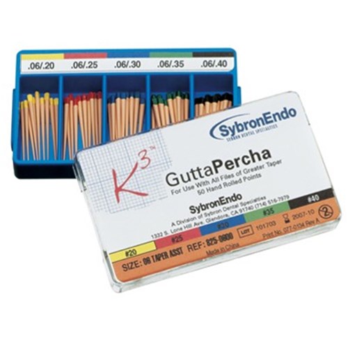 Kerr K3 Gutta Percha - Size 20-40 - .06 Taper - Assorted, 50-Pack