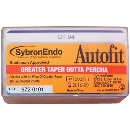 Kerr ANALYTIC - Autofit Gutta Percha Points - Greater Taper .04 - Purple, 50-Pack