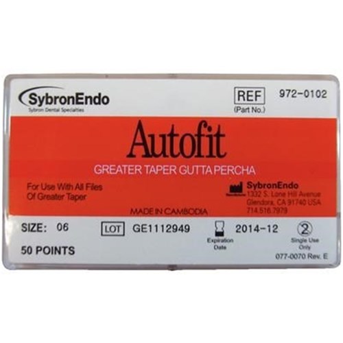 Kerr ANALYTIC - Autofit Gutta Percha Points - Greater Taper .06 - White, 50-Pack
