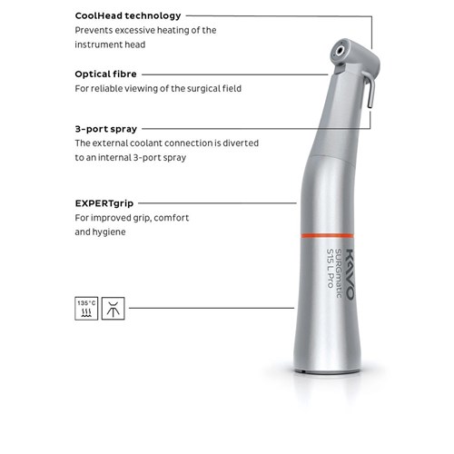 KaVo SURGmatic Contra-Angle Handpiece - S15L Pro - 1:5 - Optic - External Spray