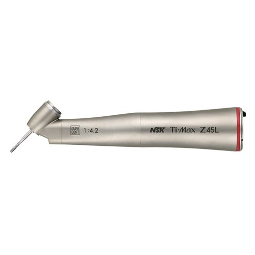 NSK Ti-Max Titanium Handpiece - Z45L - 45 degree Angle Head - 1:4.2 - Push Chuck - Optic - Internal Spray