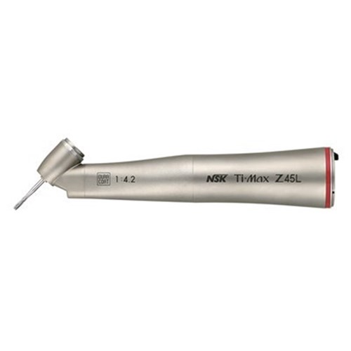 NSK Ti-Max Titanium Handpiece - Z45L - 45 degree Angle Head - 1:4.2 - Push Chuck - Optic - Internal Spray