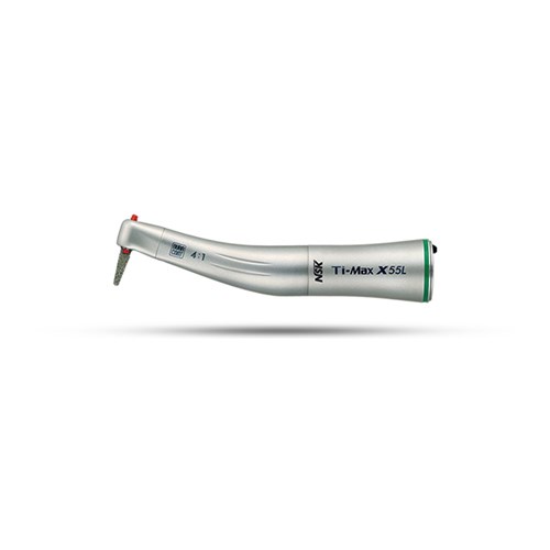 NSK Ti-Max Titanium Contra Angle Handpiece - X55L - Prophylaxis Application - 4:1 - E Type - Optic - Internal Spray