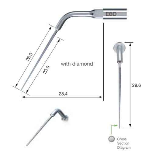 Endo Tip E8D Varios Ultrasonic Scaler  Satelec RC Enlargement