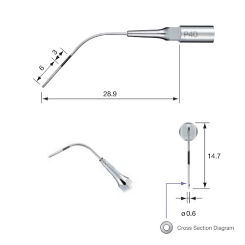 Perio Tip P40 for NSK Varios Ultrasonic Scaler & Satelec