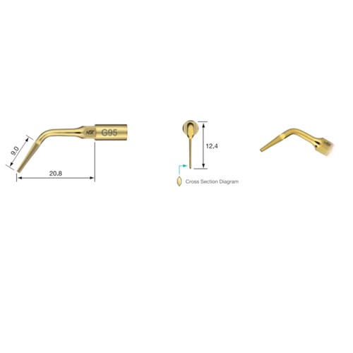 G95 Perio Membrane Removal Tip TiNCoat 0.7mMDE Inc Resection