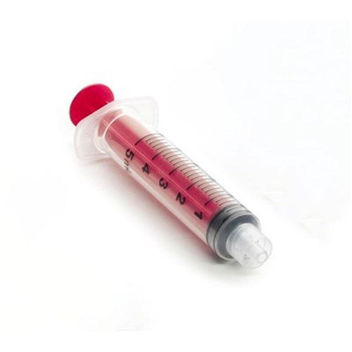 CANALPRO Color Syringes  5ml Red luer lock pk of 50
