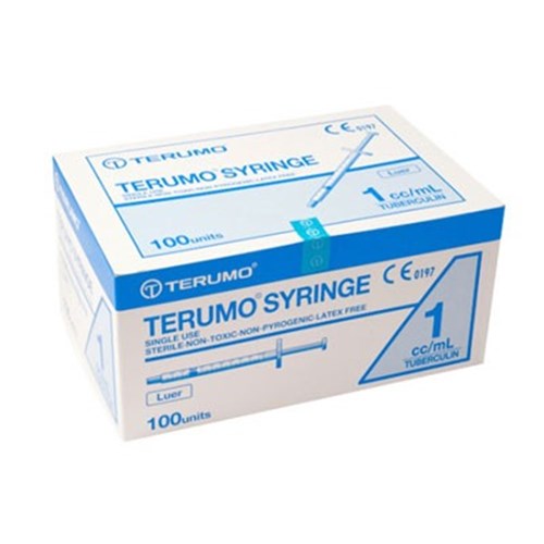 TERUMO Hypodermic Syringe 1ml Box of 100