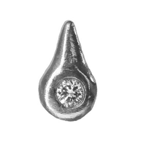 Twinkles - Tooth Jewellery - Droplet with Diamond 0,01ct - White Gold 18k