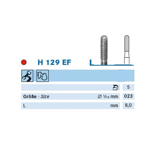 Tungsten Carbide Bur KOMET #H129EF-023 Cutter HP x 5
