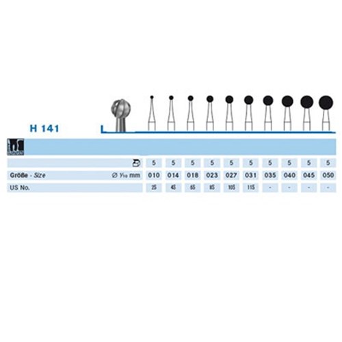 Komet Tungsten Carbide Bur - H141-010 - Bone Cutter - Straight (HP), 5-Pack