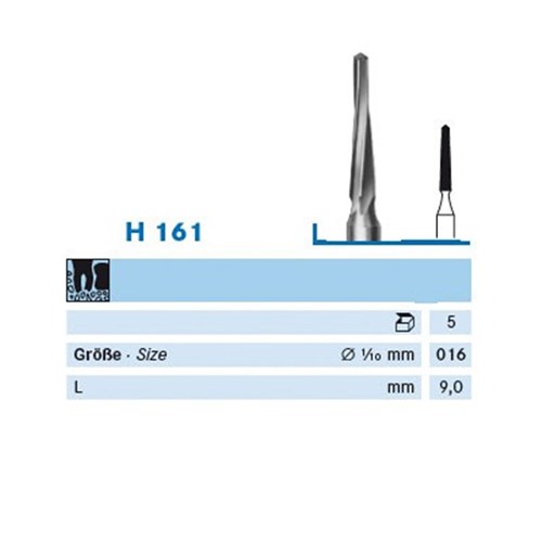 Komet Tungsten Carbide Bur - H161-016 - Lindemann - Straight (HP), 5-Pack