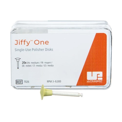 Ultradent Jiffy One - Single Use Polisher Cups - Medium - Yellow, 20-Pack