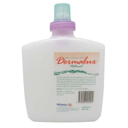 DERMALUX Natural Hand & Body Wash 1 Lit Bladder