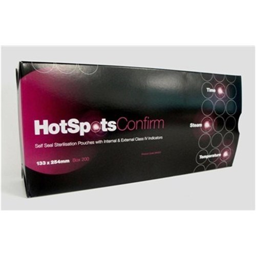 HOTSPOTS Sterilisation Pouch 133 x 255mm Box of 200