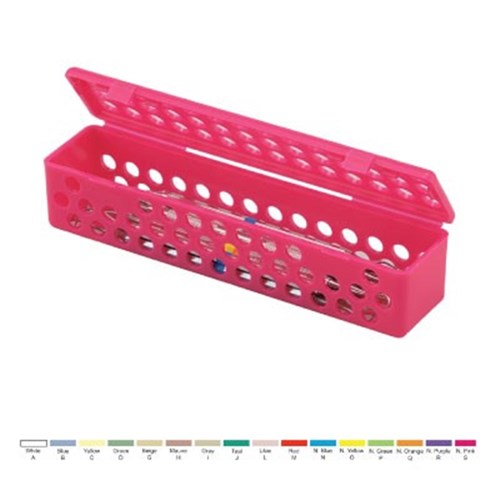 STERI CONTAINER Standard Neon Pink 20.64 x 5.08 x 3.81cm