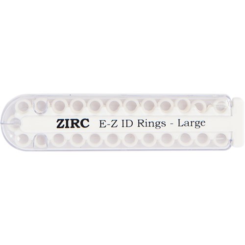 E Z ID Rings for Instruments Large White 6.35mm Pk 25