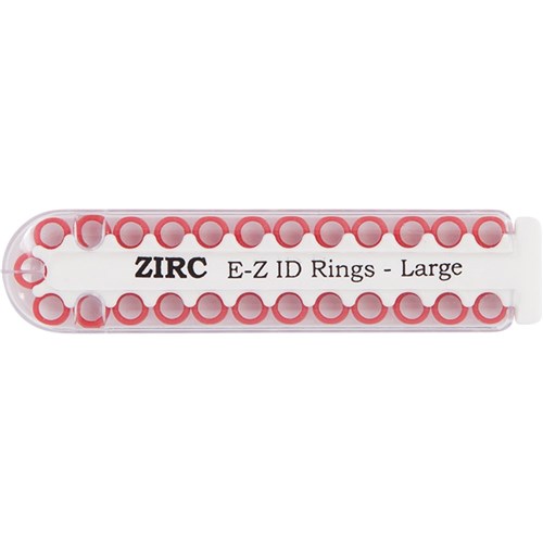 E Z ID Rings for Instruments Large Red Pack of 25